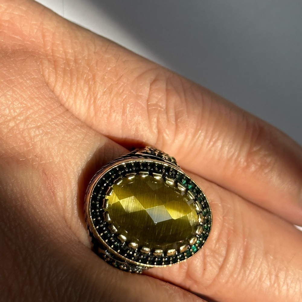 925 Sterling silver green ring
